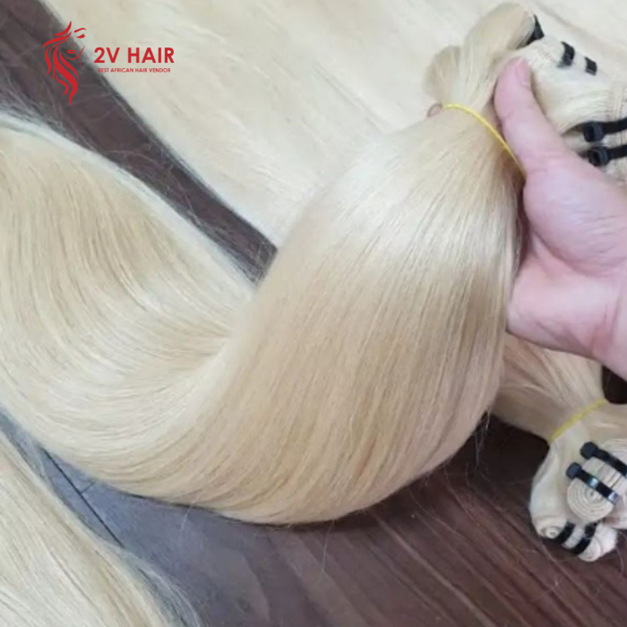 Wholesale Best Vietnamese Bone Straight Hair Weft 613 Blonde Color 1