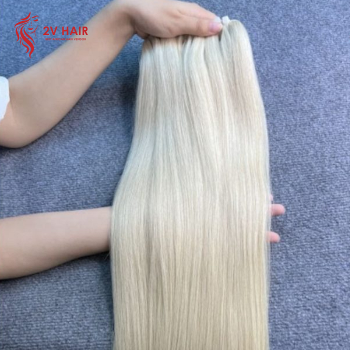 Wholesale Best Vietnamese Bone Straight Hair Weft 613 Blonde Color 2