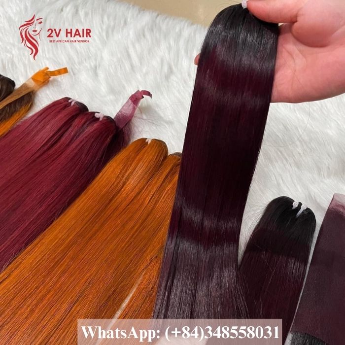 High quality Vietnamese Bone Straigh Colored Hair Weft 11