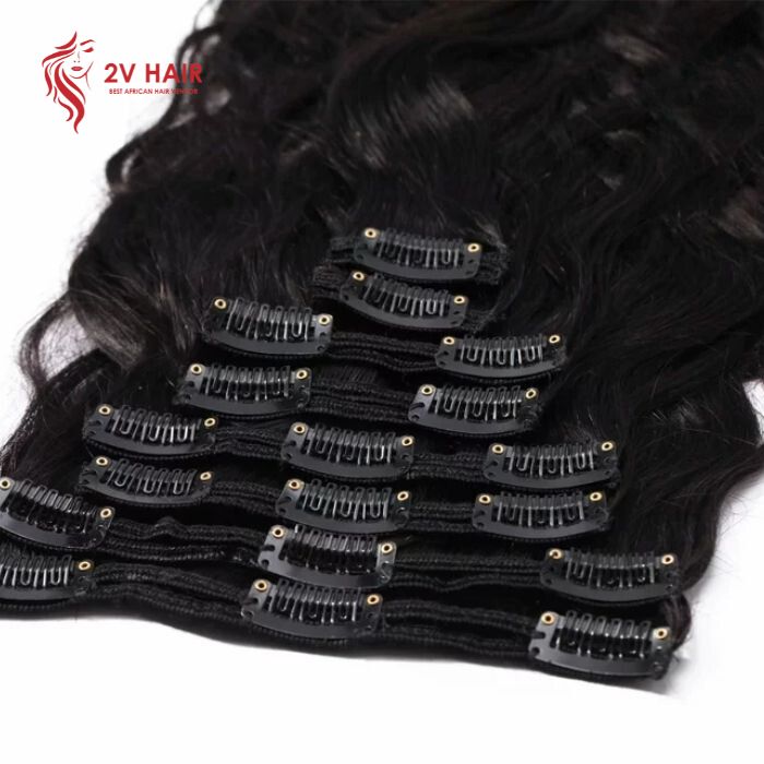 Premium Wavy Clip In Human Hair Extensions 1