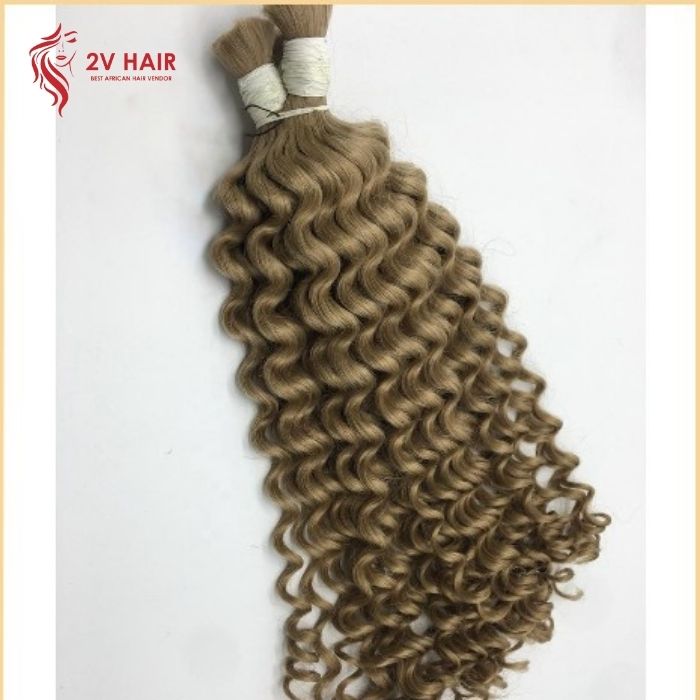 Vietnamese Deep Curly Bulk Hair 9C Color 1