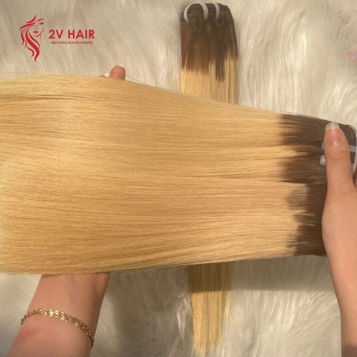 Ombre Color Bone Straight Hair Weft 2