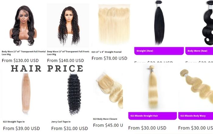 Some of the main hair price from Pure Hair