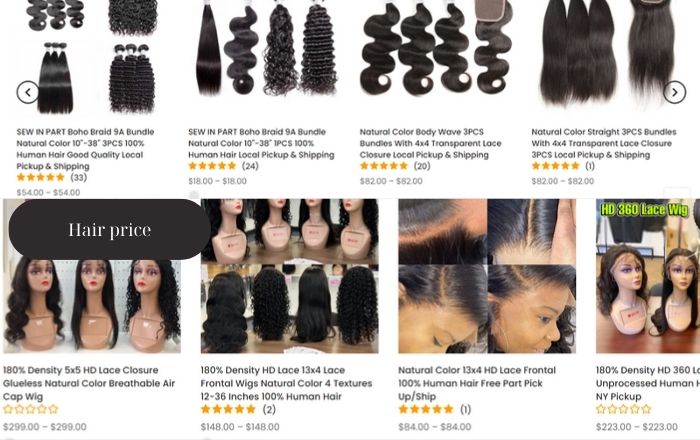 Some of the main hair prices from Buw Hair