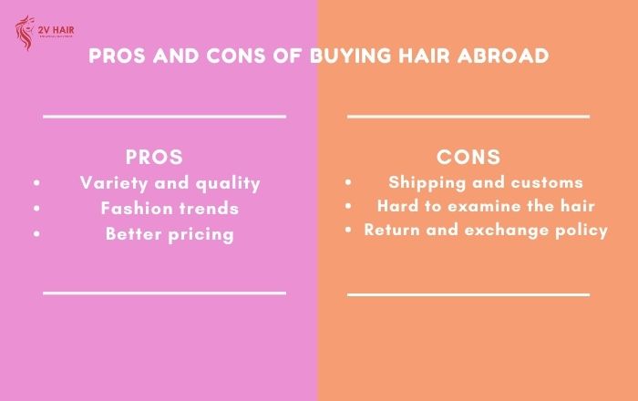 There are pros and cons of buying hair abroad