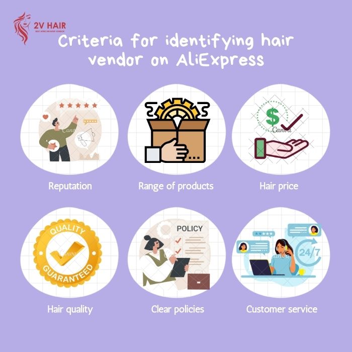 Criteria for identifying hair vendors on AliExpress