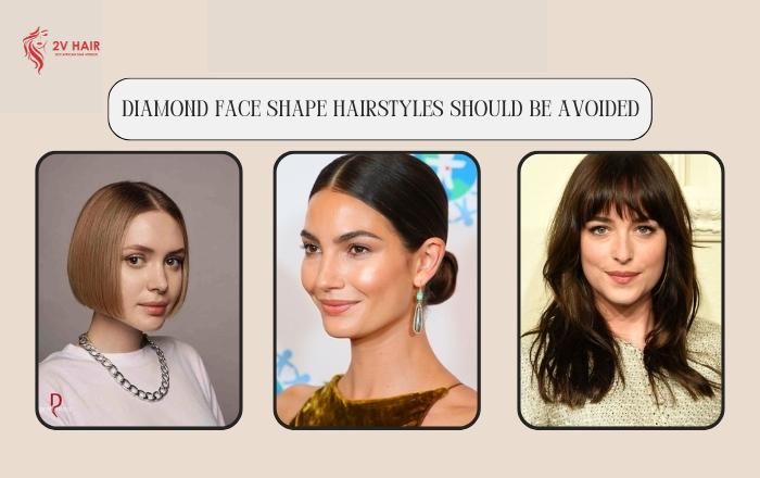 Diamond face shape hairstyles should be avoided