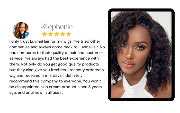 Customer feedback about the quality of hair