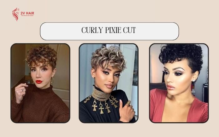 Curly pixie cut