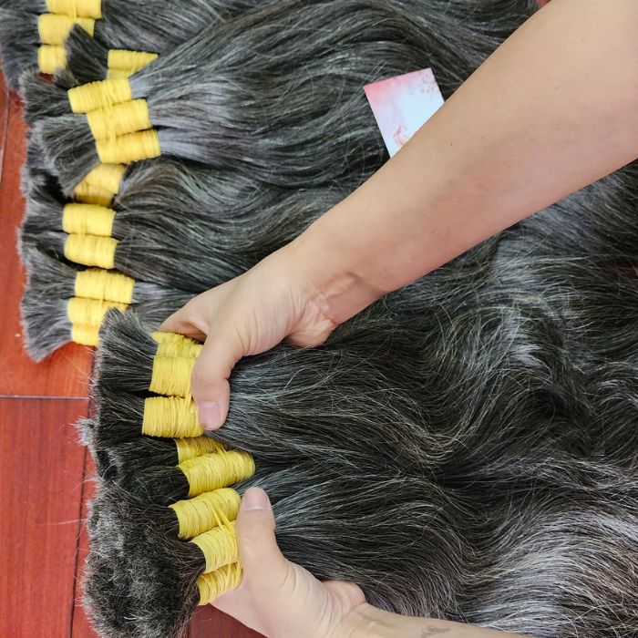 Raw grey human hair 5